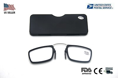 #ad Ultra Thin Rectangle Reading Glasses With Case Nose Clip