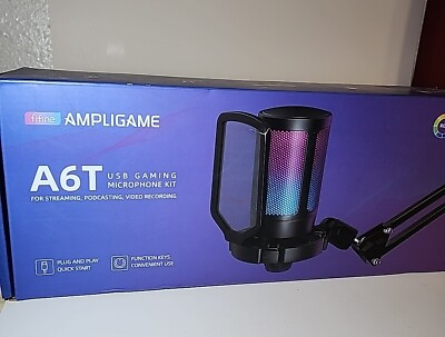 #ad FIFINE Ampligame A6T Gaming PC USB Microphone Kit Open Box New