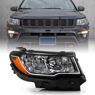 #ad Right Side Halogen Type Replacement Headlamp Assembly For 2017 2021 Jeep Compass