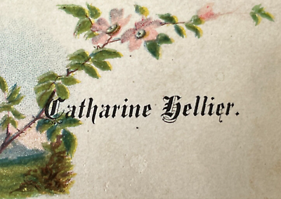 #ad Antique Victorian Calling Card Catharine Hellier Trade Card 1880#x27;s 1890#x27;s