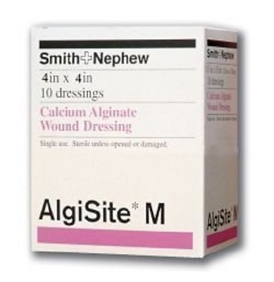 #ad AlgiSite M Calcium Alginate Dressing 4quot; x 4quot; 10 Ct 9 Pack