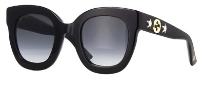 #ad Gucci GG0208S 001 Black Grey Gradient Square Women#x27;s Sunglasses