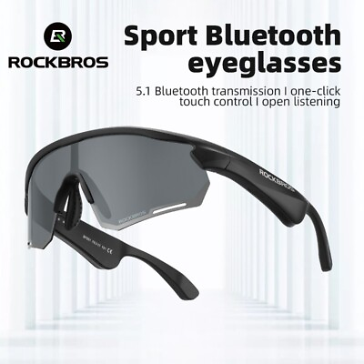 #ad ROCKBROS Cycling Bluetooth Sunglasses Bicycle Polarized Glasses Myopia Frame
