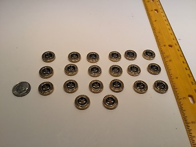 #ad 20 Metal Buttons Western Gold Black 2 holes