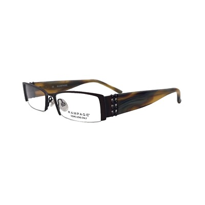 #ad Rampage Brown Half Rim Women#x27;s Eyeglasses Frames 52mm 16mm 135mm R124 BRN