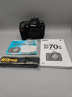 #ad Nikon D70s 6.1MP DSLR Camera Body With 1 Battery Strap And Manual