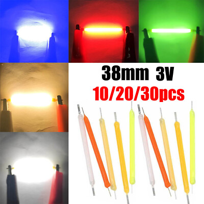 #ad 10 20 30pcs 3V 38mm LED Filament Lamp Lights For Edison Incandescent Light USA