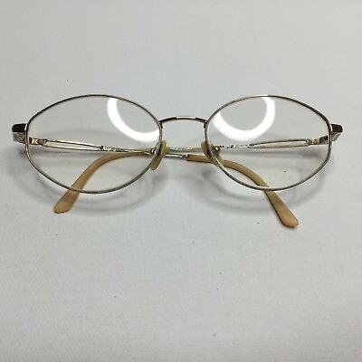 #ad Vintage Eyewear Glasses Gold Rimmed Round Oval Frames Eye Prescription