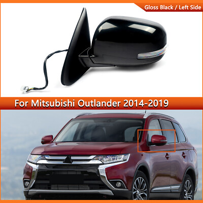 #ad Door Driver Mirror For 2014 2019 Mitsubishi Outlander Power Heated w Signal Left