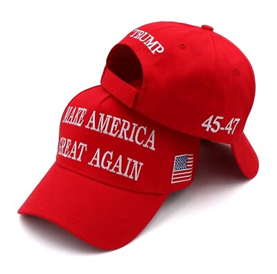 #ad 2 HAT LOT President Donald Trump 45 47 2024 Make America Great Again MAGA Red