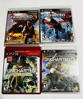 #ad Uncharted Ps3 Bundle Lot Of 4 Uncharted Drake’s Fortune 2 Deception And Among