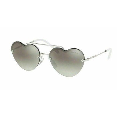 #ad MIU MIU MU62US 1BC5O0 Women#x27;s Sunglasses in silver frame w Grey Mirrored Lens