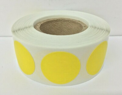 #ad 1quot; Round YELLOW Coding Stickers Dots Sale Warehouse Inventory Labels 1000 Roll