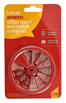 #ad 120 Piece Assorted Watch And Optical Repair Tool Glasses Screws Storage Wheel