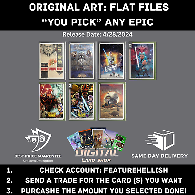 #ad Topps Star Wars Card Trader Original Art Flat Files YOU PICK Any EPIC Card s