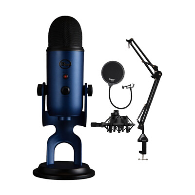 #ad Blue Microphones Yeti USB Microphone with Boom Arm Stand Filter and Shock Mount