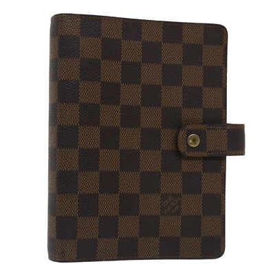 #ad LOUIS VUITTON Damier Ebene Agenda MM Day Planner Cover R20240 LV Auth bs7552