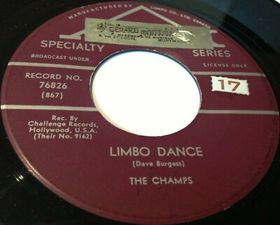 #ad THE CHAMPS 45 quot; Limbo Dance quot; APEX Canada 1962#x27;