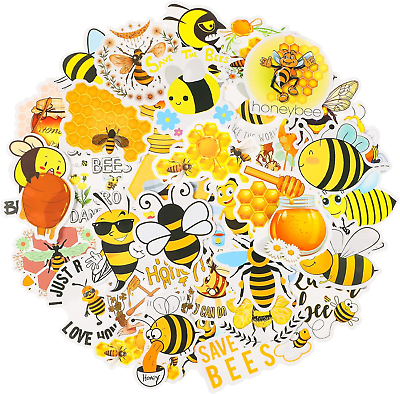 #ad 150 Pieces Summer Honey Bee Stickers Cute Cartoon Bee Decals PVC Waterproof S...