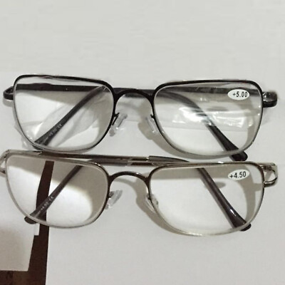 #ad Reading Glasses 6.5 7.0 7.5 8.0 Resin Lenses Metal Frame Reader Spectacles