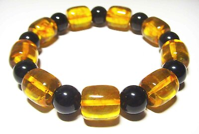 #ad Adult Genuine Baltic Amber Bracelet Multicolour Natural Amber bracelet pressed