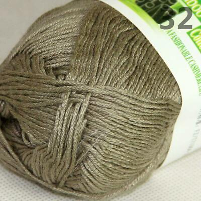 #ad AIPYARN 1SkeinsX50g Natural Smooth Bamboo Cotton Crochet Yarn Hand Knitting 32
