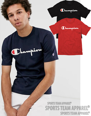 #ad Champion T Shirt Men#x27;s Jersey Tee Classic Fit Script Logo