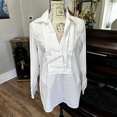 #ad Lauren Ralph Lauren Women’s Pullover White Shirt With Long Sleeves PM RN 41381