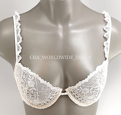#ad Victoria#x27;s Secret Designer Collection Ivory Lace Very Sexy Unlined Demi Bra $11.97