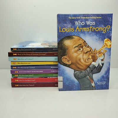 #ad Lot of 10 “Who Was” and quot;Who Isquot; Children#x27; Series Biography Hardcover Books