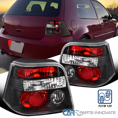#ad Fits VW 99 06 Golf Mk4 GTI R32 Replacement Tail Lights Brake Rear Lamps Black