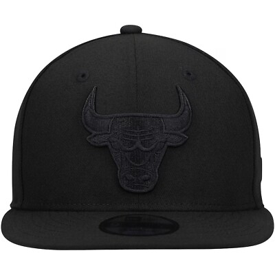 #ad New Era 9Fifty Black Black NBA Chicago Bulls Custom Snapback 70632635 OSFM