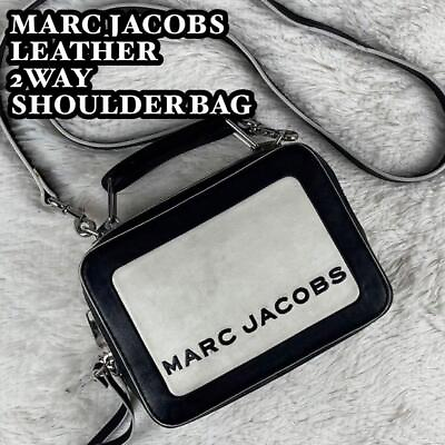 #ad MARC JACOBS Brand Logo White 2way Unisex Leather Silver Hardware From Japan