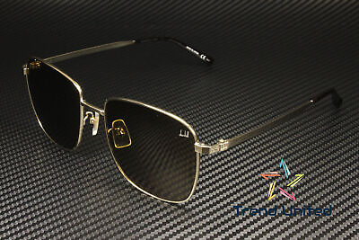 #ad DUNHILL DU0011S 003 Rectangular Squared Gold Light Brown 58 mm Men#x27;s Sunglasses
