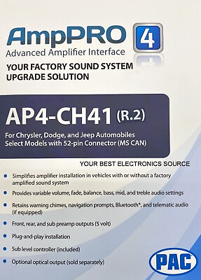 #ad PAC AmpPRO AP4 CH41 R.2 Aftermarket Amplifier Interface to select 2014 Chrysler