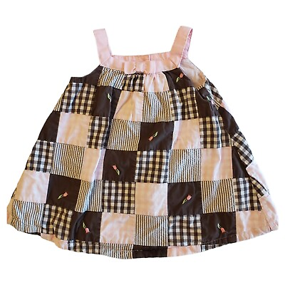 #ad Gymboree Baby Girl Dress 12 18 Months Easter Gingham Quilted Pink Brown Floral