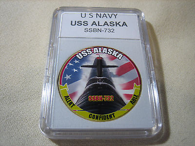 #ad US NAVY SUBMARINE USS ALASKA SSBN 732 Challenge Coin