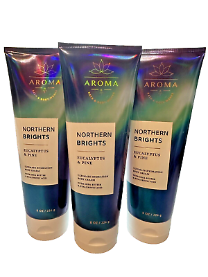 #ad Bath amp; Body Works LOT 3 Eucalyptus amp; Pine Body Cream Aroma Northern Brights 8oz