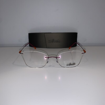 #ad Silhouette 5500 BE 4040 Dynamics Rectangle Purple Papaya Womens Eyeglasses 55mm