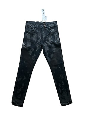 #ad Purple Brand Jeans Mens Slim Fit Low Rise P001 Black $385 Size 30 30