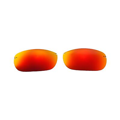 #ad Walleva Fire Red Polarized Replacement Lenses For Maui Jim Makaha Sunglasses