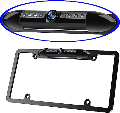 #ad License Plate Frame Backup Camera Night Vision Car Rear View Camera with 8 LEDs $44.11