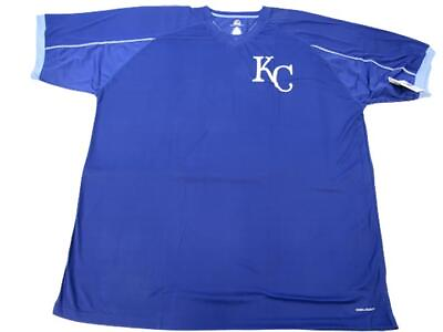 #ad Kansas City Royals Mens Sizes 2XL 3XL 4XL 5XL 6XL Tall Majestic Coolbase Shirt