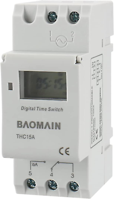 #ad Baomain THC15A Digital LCD Timer Switch Programmable 16A AC 220V 240V
