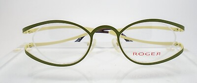 #ad Roger Loez 6 43 21 Green Eyeglass Optical Frames Glasses Unique