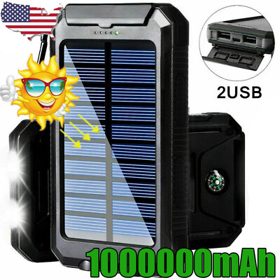 #ad 1000000mAh Solar Phone Charger Portable Solar Power Bank Power Saving Bank Case