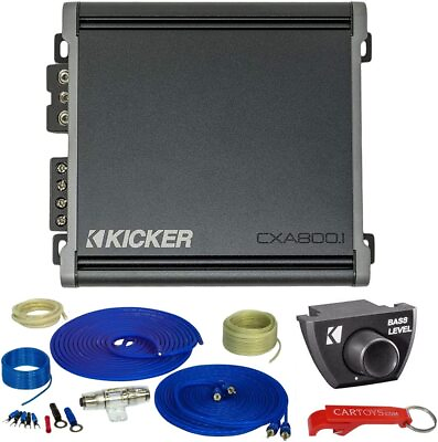 #ad Kicker 46CXA8001 CX Series Mono Class D Car Audio Amplifier w Remote amp; Amp Kit