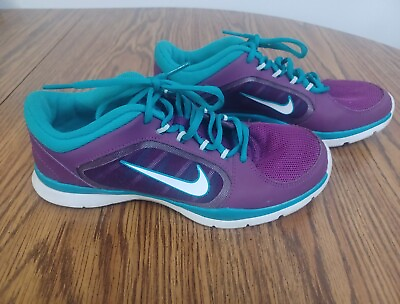 #ad Nike Training Flex Athletic Running Shoes Mesh Purple Teal Trainers Women#x27;s 7.5