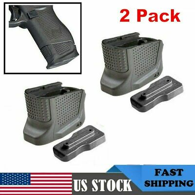#ad 2 Sets Tactical Defense Grip Magazine Base Plate Enhanced Extension For Glock 43