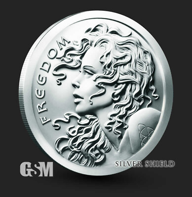 #ad 2021 1oz GSM Freedom Silver Eagle In God We Trust BU Silver Round Coin